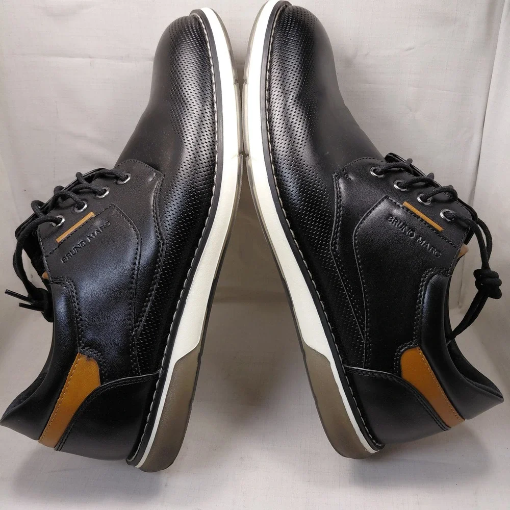 Bruno Marc SBOX2336M Mens Black Perforated Oxford Dress Shoes Size 10 US 43.5 EU